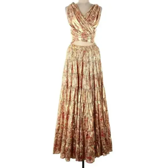 NWT Free People Shimmering Something Magical Floral Maxi Dress
